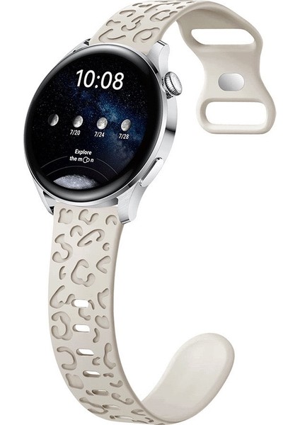 Samsung Galaxy Watch 7 6 5 4 Uyumlu Leopar Desenli 20MM Silikon Kordon fiyatları