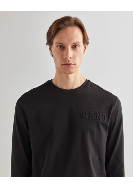 Erkek Siyah Regular Fit Bisiklet Yaka Logolu T-Shirt 2003268.5
