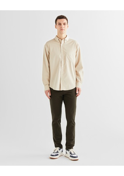 Erkek Bej Relaxed Fit Düğmeli Yaka Gömlek 3240224.34 modelleri