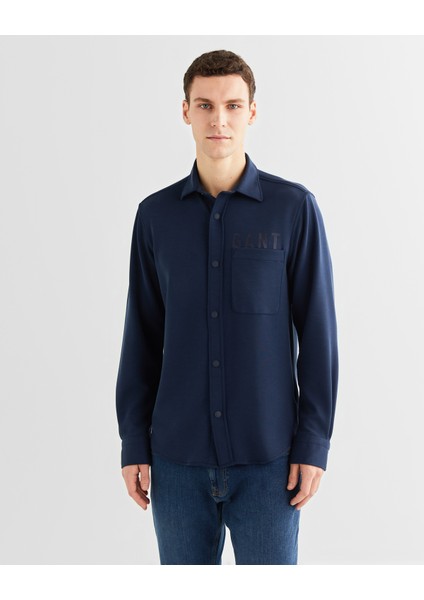 Erkek Lacivert Regular Fit Logolu Gömlek 3824314T.410