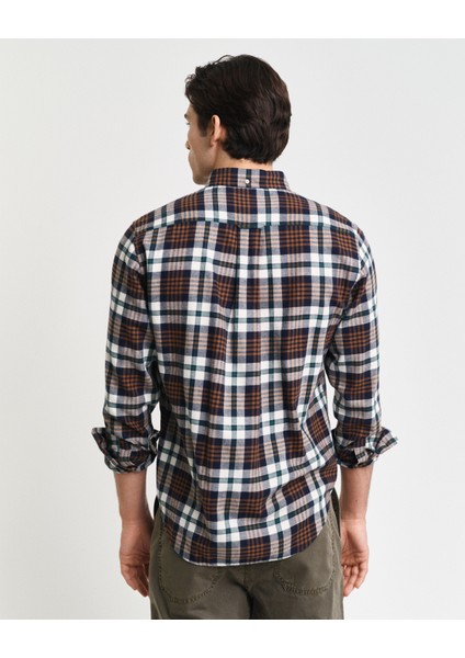 Erkek Kahverengi Regular Fit Düğmeli Yaka Logolu Gömlek 3240216.220 fiyatları