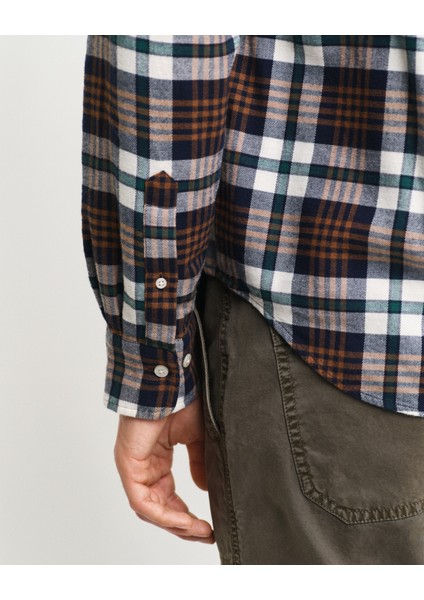 Erkek Kahverengi Regular Fit Düğmeli Yaka Logolu Gömlek 3240216.220 indirimleri