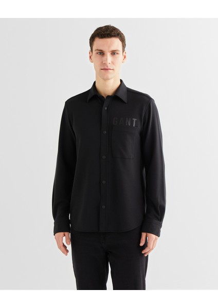 Erkek Siyah Regular Fit Logolu Gömlek 3824314T.5