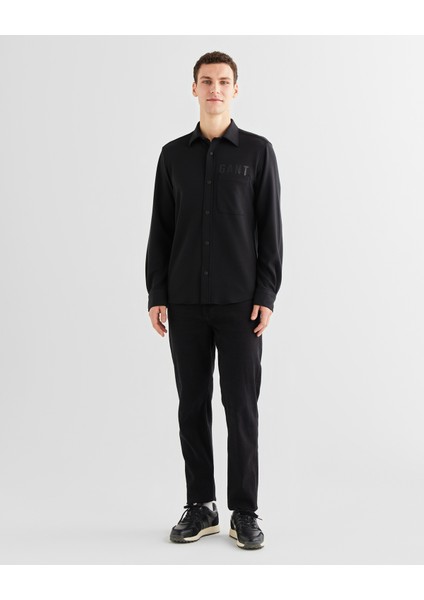 Erkek Siyah Regular Fit Logolu Gömlek 3824314T.5