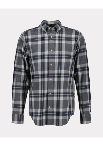 Erkek Gri Regular Fit Düğmeli Yaka Kareli Gömlek 3240198.92 modelleri