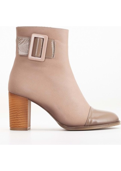 Kadın Tokalı Rugan Detaylı Topuklu Bot - Taş Rugan modelleri