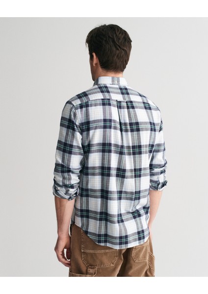 Erkek Mavi Regular Fit Düğmeli Yaka Logolu Gömlek 3240216.457 fiyatları