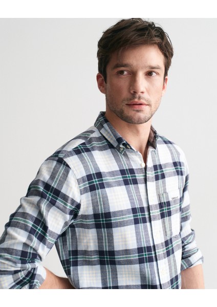 Erkek Mavi Regular Fit Düğmeli Yaka Logolu Gömlek 3240216.457 modelleri