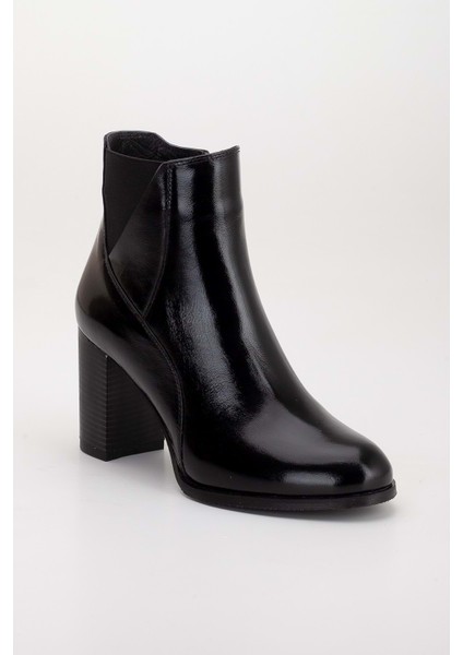 Kadın Lastikli Topuklu Bot - Siyah Rugan fırsatları