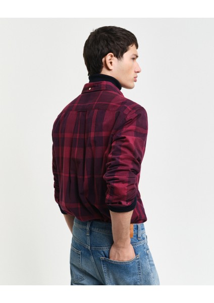 Erkek Bordo Regular Fit Düğmeli Yaka Logolu Gömlek 3240178.558 fiyatları