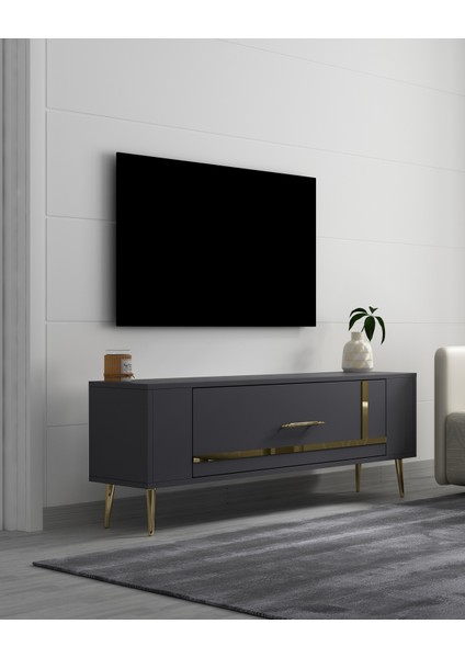 RETROP1CT Tv Sehpası Antrasit-Altın fiyatları