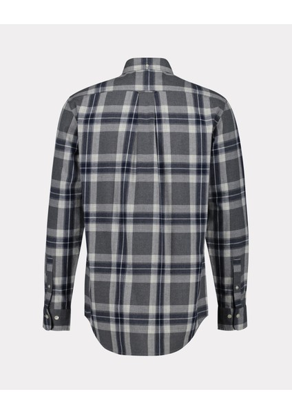 Erkek Gri Regular Fit Düğmeli Yaka Kareli Gömlek 3240198.92 fırsatları