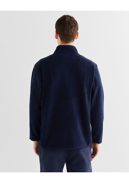 Erkek Lacivert Relaxed Fit Yarım Fermuarlı Logolu Sweatshirt 2524365T.410 fiyatları