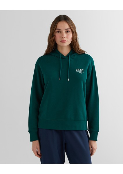 Kadın Yeşil Relaxed Fit Kapüşonlu Logolu Sweatshirt 4201272.310