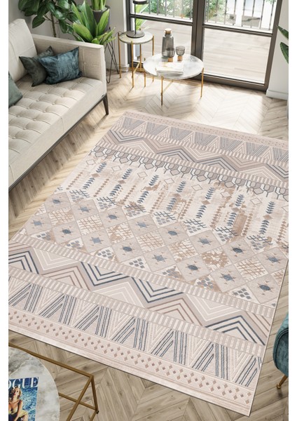 Lynosse Bej Yumuşak Konforlu Halı PF085