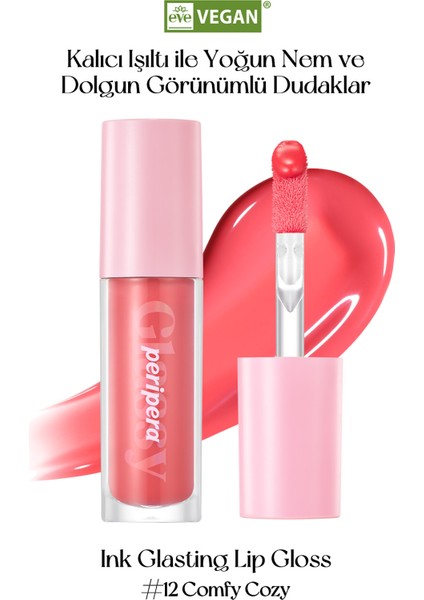 Dudaklara Dolgun ve Işıltılı Görünüm Sunan PERIPERA Ink Glasting Lip Gloss (12 Comfy Cozy)