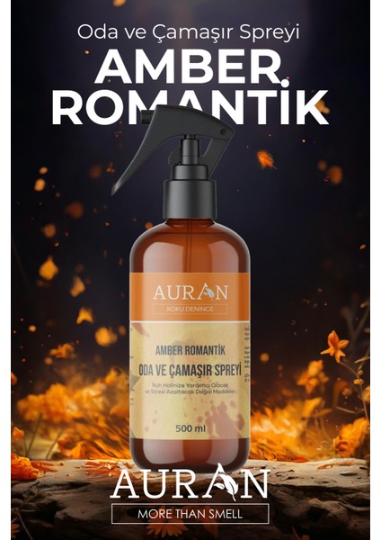 Amber Romantik Parfümlü Oda ve Çamaşır Spreyi Ortam ve Kumaş Kokusu Amber Romantic Room Spray 500ml