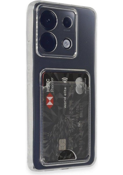 Xiaomi Poco X6 İle Uyumlu Kılıf Kartlıklı Şeffaf Silikon Kapak