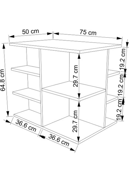 Fonksiyonel Çok Bölmeli Orta Sehpa - Side