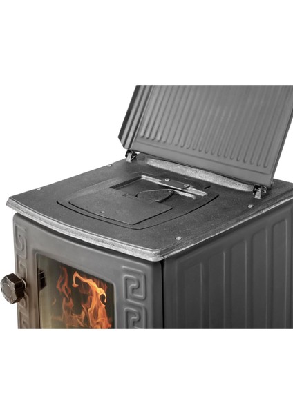 Mini Turbo Şömine Soba - Pik Ayaklı Siyah