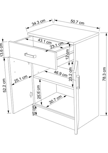 Fonksiyonel İki Kapaklı Çekmeceli Çok Amaçlı Dolap - Bristol fırsatları