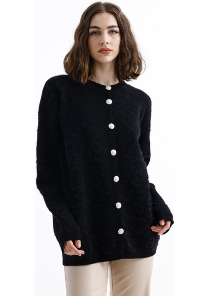 Kadın Bisiklet Yaka Leopar Desenli Uzun Hırka indirimleri