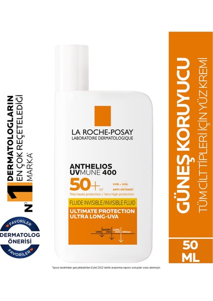 La Roche-Posay Anthelios  Invisible Fluid 50 Faktör Güneş Kremi 50 ml