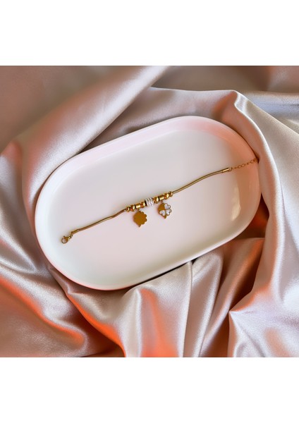 Yonca Taş Detaylı Gold Çelik Bileklik fiyatları