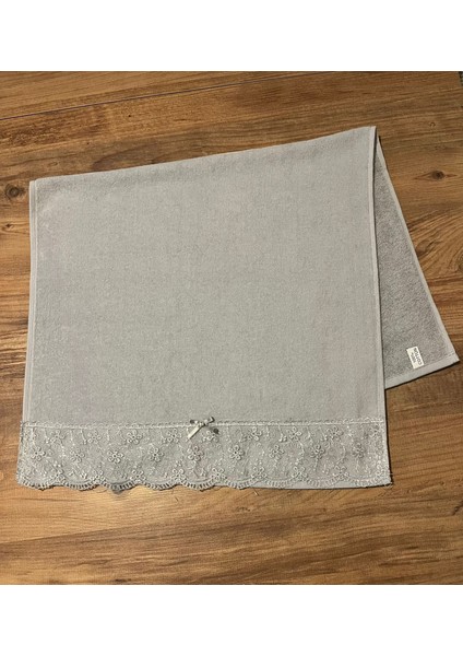 2 Adet Gri Pamuklu Güpürlü Çeyizlik 50 x 90 El Yüz Havlu modelleri