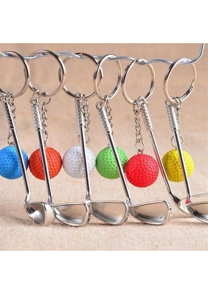 Gerçekçi Golf Tasarımlı Şık Anahtarlık Kolye Çanta Süsü Golf Keychain