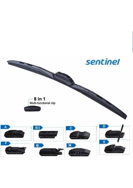 Sentinel Hybrid Silecek 8 Aparatlı 550MM