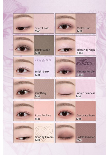 Hafif Dokulu Yoğun Renklere Sahip Göz Farı Paleti CLIO Pro Eye Palette Air (14 Forever Mauve)