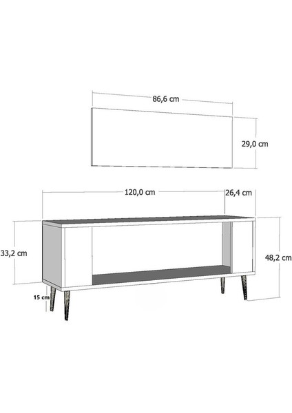 RETROL1DH Tv Sehpasi Antrasit Altin indirimleri