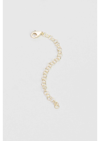 18 Ayar Sarı Altın Kaplama 5 cm Uzatma Zinciri Kadınlar İçin 925 Ayar Gümüş