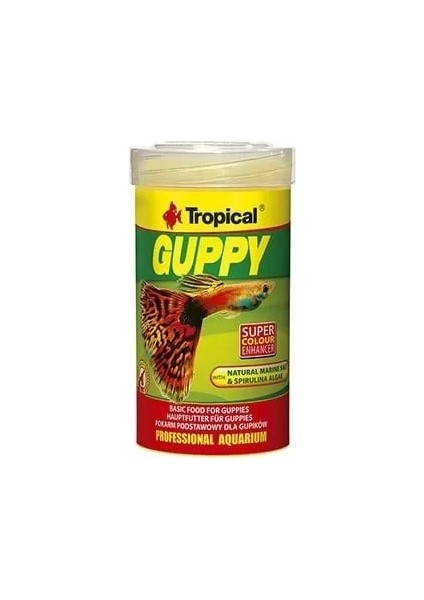 Guppy Lepistes Balıkları Için Pul Balık Yemi 250 ml 50 gr