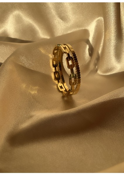 2li Zincir Desen Gold Çelik Kelepçe Bileklik fiyatları