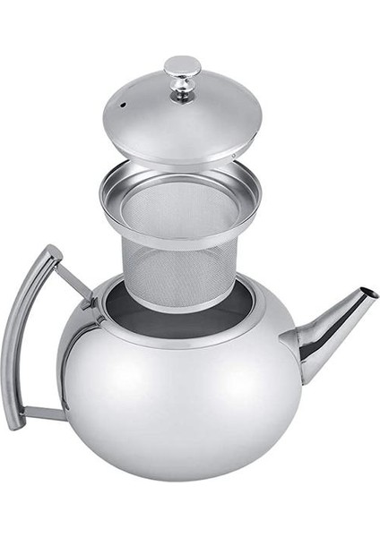 Büyük Kapasiteli Paslanmaz Çelik Çaydanlık Konteyner Kahve Potu Kettle Filtre Restoran Konteyner Home Hotel Cafe Bar Çaydanlık | Çaydanlıklar (1.5l) (Yurt Dışından)