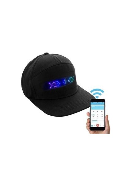 Erkekler Kadınlar Bluetooth LED Hip Hop Şapka - Programlanabilir Parti Ekran Kapağı (Blueteth Siyah) (Yurt Dışından)