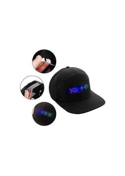 Erkekler Kadınlar Bluetooth LED Hip Hop Şapka - Programlanabilir Parti Ekran Kapağı (Blueteth Siyah) (Yurt Dışından)