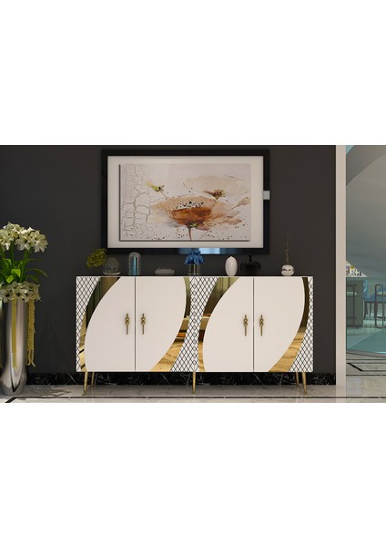 Hookct (KB150) Konsol Beyaz-Altın