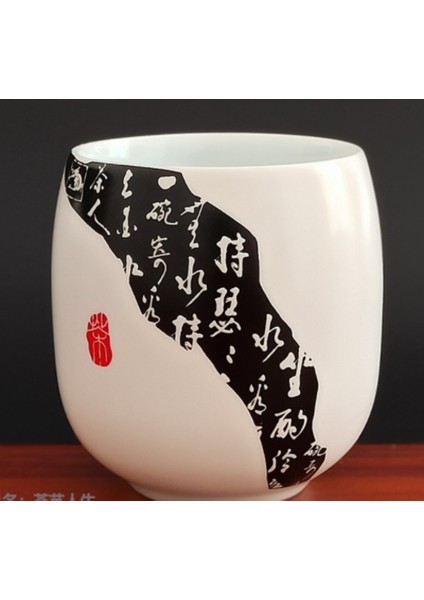 1 Adet Çin Seramik Çay Kupası Beyaz Porselen Kung Fu Cups Çömlekçilik Kolu ile Drinkware Şarap Kahve Kupa Teacup | Teacups (Yurt Dışından) fırsatları