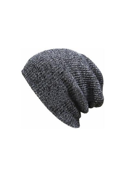 Unisex Örgü Baggy Beanie Kış Şapka Açık Kayak Slouchy Chic Örme Kap (Gri) (Yurt Dışından)