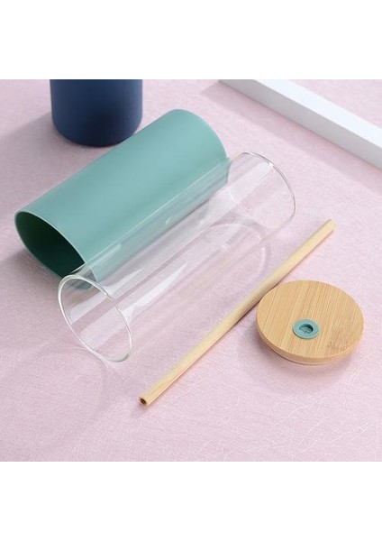 Taşınabilir Cam Kahve Fincanı Kupalar Yaratıcı Açık Seyahat Kahve Fincanları Bambu Kapaklı Su Şişesi Saman Isıya Dayanıklı Cam Bardaklar | Çay Bardağı (Camgele) (Yurt Dışından) fiyatları