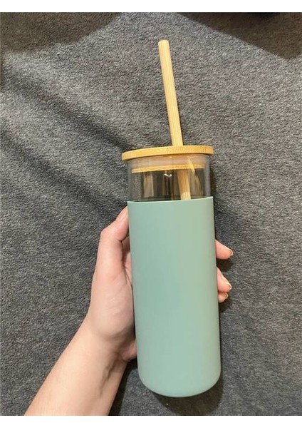 Taşınabilir Cam Kahve Fincanı Kupalar Yaratıcı Açık Seyahat Kahve Fincanları Bambu Kapaklı Su Şişesi Saman Isıya Dayanıklı Cam Bardaklar | Çay Bardağı (Camgele) (Yurt Dışından) modelleri