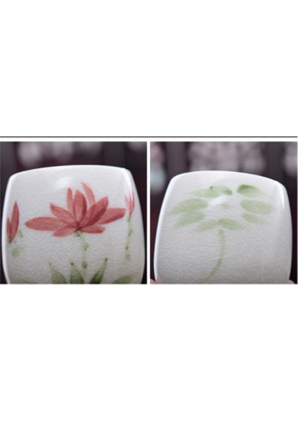 1 Adet Çin Seramik Çay Kupası Beyaz Porselen Kung Fu Cups Çömlekçilik Kolu ile Drinkware Şarap Kahve Kupa Teacup | Teacups (Yurt Dışından) modelleri