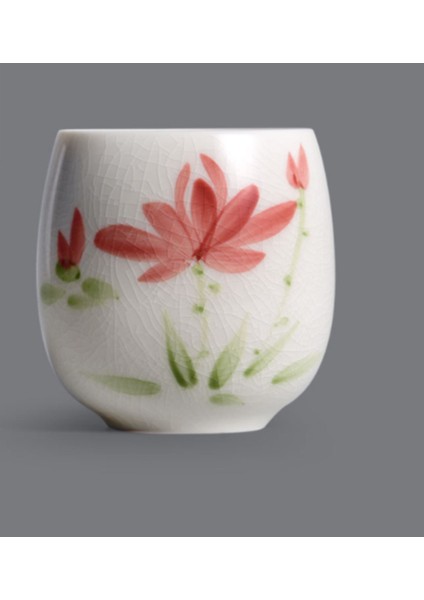 1 Adet Çin Seramik Çay Kupası Beyaz Porselen Kung Fu Cups Çömlekçilik Kolu ile Drinkware Şarap Kahve Kupa Teacup | Teacups (Yurt Dışından) fırsatları