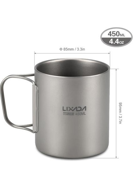 Lıxada Kamp Titanyum Kupa Çift Duvar Titanyum Kupa Açık Piknik Tencere Kahve Su Kupa Katlanabilir Kolu ile 180 ml 750ML | Açık Hava Tablosu (Yurt Dışından) fiyatları
