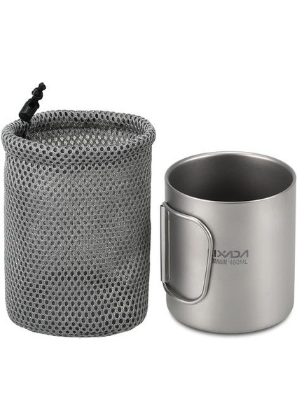 Lıxada Kamp Titanyum Kupa Çift Duvar Titanyum Kupa Açık Piknik Tencere Kahve Su Kupa Katlanabilir Kolu ile 180 ml 750ML | Açık Hava Tablosu (Yurt Dışından) modelleri