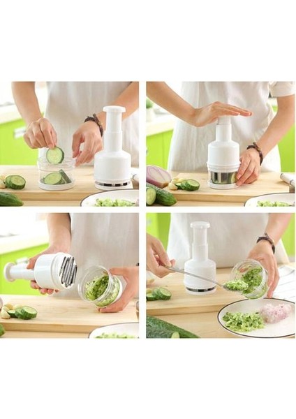 Paslanmaz Çelik Kesici Plastik El Baskı Soğan Sarımsak Kıyıcı Mutfak Manuel Gıda Sebze Salatası Dilimleme Kıyma Gadget'ları | Manuel Dilimleyiciler (Yurt Dışından) fırsatları