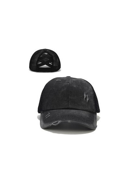 Kadın At Kuyruğu Beyzbol Pamuk Kapaklar, Yaz Snapback Şapka (E) (Yurt Dışından)